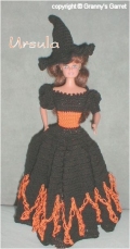 Witch Ursula fashion doll outfit thn