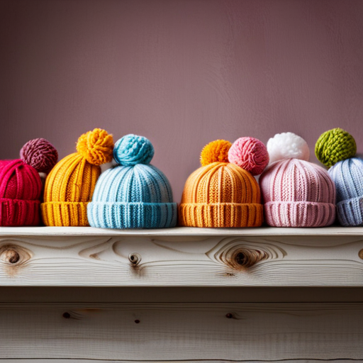 An image that showcases the whimsical charm of children's knitted hats