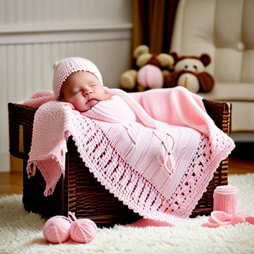 the heartwarming essence of Knitting Network's Collection of Patterns in an image, showcasing an array of intricately crafted, soft pastel baby knits – from tiny cardigans and delicate booties to snugly blankets and charming animal-inspired hats