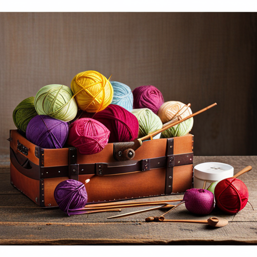 An image showcasing a cozy, rustic setting with a variety of knitting needles in different sizes, neatly arranged alongside soft, chunky wool skeins, inviting readers to explore the perfect pairing for their next knitting project