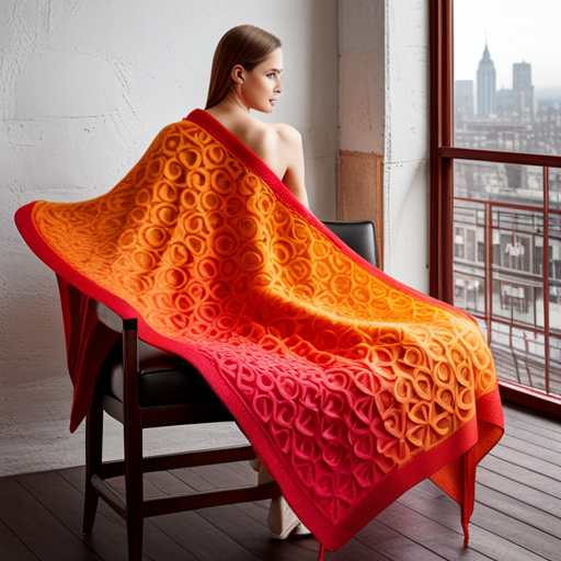 An image showcasing a knitted masterpiece, crafted effortlessly by the knitting loom machine