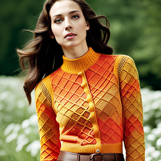 An image showcasing a vibrant, intricate knitting pattern, with various geometric shapes intertwining seamlessly